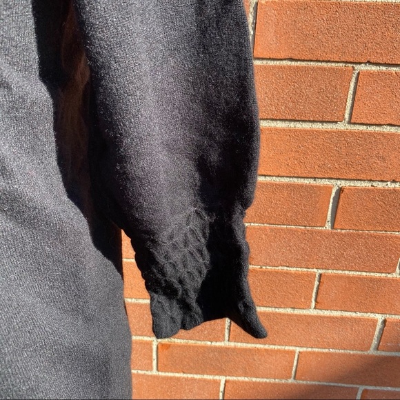 LORD & TAYLOR Classic Black Quilted Boat Neck 100% Cashmere Sweater XS - Picture 3 of 5